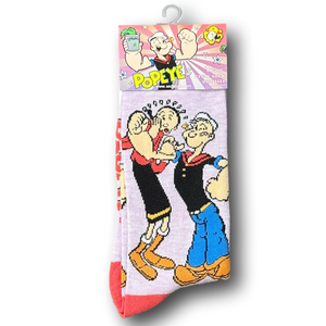 3/$20 Popeye The Sailor Man & Olive Oyl Funny Novelty Crew Socks - NWT